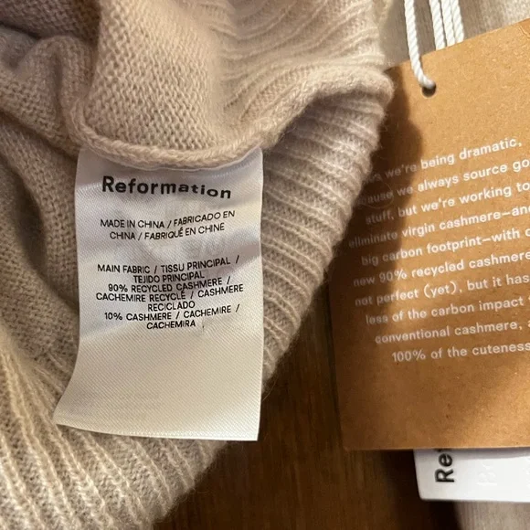 Reformation Sweater Dana Cashmere Crewneck Pullover Sz S - Picture 13 of 14